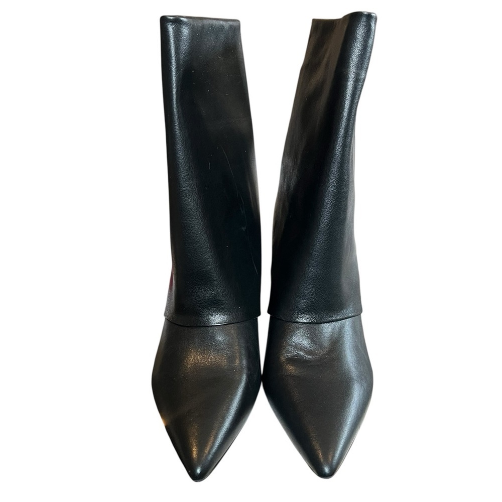 Steve Madden 7.5 Fallon Foldover Black Leather Boots Contemporary Urban - Picture 2 of 11